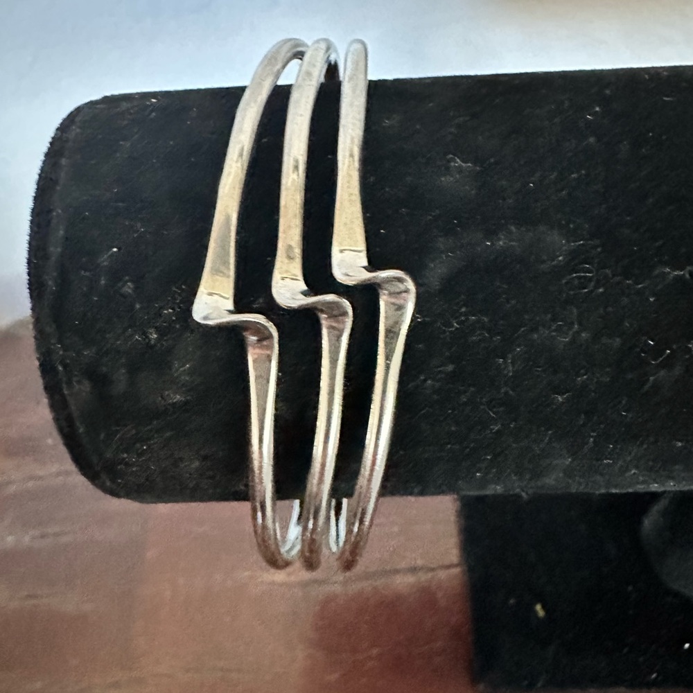 Vintage Silver Plated Layered  Twisted Bracelet OS